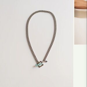 SILVER TURQUOISE CHOKER CHAIN